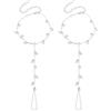 AHANDMAKER 2 Sandali a Piedi Nudi con Strass Argento Cavigliera con Anello di Strass e Cristalli, Cavigliera da Sposa