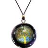 EternalOrgone Albero fatto a mano della collana cristallina vita pietra gemella obsidiana cristalli guarigione Chakra Orgonite Pendant per fortuna Yoga meditazione - corda regolabile
