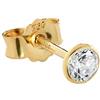 NKlaus coppia orecchini singoli 3,5mm oro giallo 750 orecchini oro 18 carati cristallo zircone bianco 2625