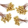 BBTO Berries Agrifoglio artificiale, 100 pezzi mini 10 mm falsi berries decorazione su filo per decorazioni di alberi di Natale, corona di fiori, uso artigianale fai da te (oro)