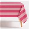 Talking Tables Tovaglia XL a righe rosa - 160 x 250 cm | Tovaglia XL in policotone intrecciato a righe rosa, lavabile in lavatrice, pensata per tavoli grandi.