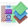 Maya PANNO PACK CASA. 3 pezzi in microfibra 40 x 40 cm. Per mobili, vetri e uso multiuso. Lavabili fino a 50 cicli a 60°C.