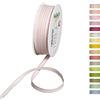 Halbach Seidenbänder Nastro decorativo con bordi in lino, larghezza: 7 mm, lunghezza 30 m, nastro regalo per decorare fai da te, nastro decorativo fai da te, colore: rosa pallido/lino