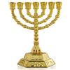 YU FENG 7 portacandele Menora per shabbat, tabernacolo, decorazione per la casa, decorazione da tavolo, oro