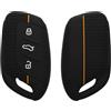 kwmobile Custodia Coprichiave Compatibile con MG 3-pulsanti ZS MG4 MG5 MG6 Cover - Copri Telecomando Chiave Auto - Copri Chiavi Macchina nero / arancione