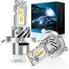 Sycreek H4 LED 32000LM 6500K Bianco Freddo, Lampadina LED H4 con Ventilatore da 20000 RPM, Fari per Auto con Luminosità 600%, Design Mini 1:1, Plug and Play