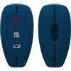 kwmobile Custodia Coprichiave Compatibile con Ford con 3 tasti Keyless Go Cover - Copri Telecomando Chiave Auto - Copri Chiavi Macchina blu scuro / nero