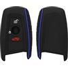 kwmobile Custodia Coprichiave Compatibile con BMW con 3 tasti controllo remoto Cover - Copri Telecomando Chiave Auto - Copri Chiavi Macchina nero / blu