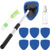 Zosenyer Kit Pulizia Auto, Lavavetri Auto con Spazzola Télescopica e 6 Pads Microfibra, Pulizia Vetri Auto Interni, 180° Rotazione, Incluso Spray e Spazzola Doppia Testa (Blu)