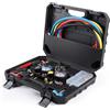 lalago Set Manometri Condizionatori 4 Vie, Kit Ricarica Aria Condizionata Auto con 1.5m Tubi per Auto Strumenti Diagnostici, Manifold Gauge Kit per R22 R134A R410A R404A Refrigerante