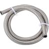 A ABSOPRO 3ft AN4 Universale Auto Intrecciato Olio Carburante Gas Linea Tubo Argento Tono