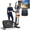 Skandika Ellittica per uso domestico Fint P8-R - Cyclette silenziosa - 32 livelli di resistenza| fino a 120 kg - Compatibile con l'app Kinomap - 8 kg di massa volanica - Sistema di frenata magnetica