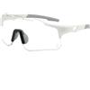 XFSRG Occhiali Ciclismo Donna PC UV400 Con Astuccio per Occhiali Occhiali da Sole Sportivi Uomo per Ciclismo Corsa Escursionismo (Bianco)