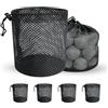 Mordx Custodia per palline da golf - Confezione da 6 sacchetti a rete con coulisse, borsa portaoggetti per attrezzature sportive, per raccogliere mezze palline, tennis (6, 15 cm x 20 cm)