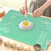 ULTRAKENO Tappetino da pasticceria in silicone, 80 x 60 cm, extra spesso, antiaderente, con misure e bordo rialzato, per pasticceria, pane, biscotti, pizza, fondente, pasta, verde