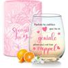 BigNoseDeer Regalo da donna personalizzabile bicchiere da vino idea regalo compleanno | Bicchiere da acqua regalo di Natale festa di San Valentino tazza idea regalo college mamma sorella amica figlia originale