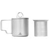 SILVERANT Tazza da caffè isolata in titanio con filtro, tazza a doppia parete, riutilizzabile e a prova di perdite, mantiene i liquidi caldi o freddi per uso interno ed esterno (300 ml, manico