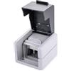 VALUE Alloggiamento da parete per 2 moduli Keystone IP44 da parete, resistente alle intemperie, grigio LAN, scatola di collegamento Keystone, alloggiamento ABS con coperchio a ribalta