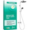 hansgrohe Activera S - Colonna doccia a risparmio idrico (EcoSmart) con miscelatore monocomando, Sistema doccia con rubinetto, soffione doccia tondo (240 mm), doccetta, tubo e asta, cromo, 28875000