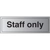 VSafety V Safety General Door-Staff Only Sign - 300 mm x 100 mm - autoadesivo effetto alluminio