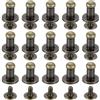 QUARKZMAN 15 Set di Rivetti a Testa Sferica in Ottone, Diametro 4mm. Rivetto a Bottone con Vite Posteriore per Lavorazione Del Cuoio Fai da Te, Bronzo