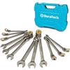 DURATECH Set di chiavi a cricchetto con testa flessibile antiscivolo, set di chiavi combinate, 12 pezzi, 72 denti, metrico, 8-19 mm, acciaio CR-V, organizzato in valigetta di stoccaggio