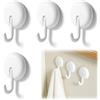 XRVRILE Gancio Adesivo Senza Forare Gancio Muro Adesivo Bianco Forte - Gancio Adesivo Bagno Cucina 90° Rotante Supporto Parete Adesivo - Set 8 Ganci Adesivi Senza Forare Per Cucina Bagno Porta
