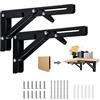 XIATIAN Staffe per Mensole Pesanti, 2 Pezzi Reggimensola a Scomparsa Staffe Tavolo Pieghevole a Muro Portata Massima 60 kg, Mensola Pieghevole Mensole Garage (300 mm)