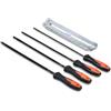 Kaiyzo 4 Lime Per Motosega Con Manico Con Supporto Per Lima, Kit Affila Catena Motosega Manuale In Acciaio Ad Alta Resistenza, Include Lime Tonde Da 3,2mm, 4,0mm, 4,8mm, 5,5mm