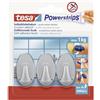 tesa Ganci Powerstrips Small OVAL - Cromo Opaco - Tenuta: 1 Kg