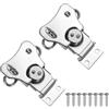 PATIKIL 3.03x2.56 Ganchetti A Farfalla A Molla, 2Pcs Ganchetti A Farfalla In Acciaio & Fermo Per Chiusura Di Casse Scatole Bauli, Argento