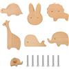 KQDRAVINE Pomelli per armadio in legno per cameretta dei bambini, 6 pezzi, con viti, maniglie per cassetti