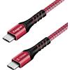 Fasgear Cavo da USB C a tipo C, 1 confezione da 1 cavo di ricarica rapida USB 3.1 tipo C Gen 2, alimentazione da 100 W 20 V/5 A, trasferimento dati 10 Gbps, uscita video 4K a 60 Hz, compatibile per