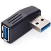 CABLEPELADO Adattatore USB a gomito sinistro | Adattatore angolare USB | Adattatore USB Maschio a Femmina | Maschio a Femmina | USB 3.0 | Angolo Sinistro