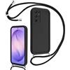 Coalbooliy Cover per Samsung Galaxy S26 Ultra con Cordino per Cellulare, Custodia Silicone con Regolabile Collana Sottile Morbida Case Protezione della fotocamera Antiurto con Necklace, Nero