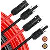 Witproton Prolunga per cavo solare, 10 mm², 6 m, 8 AWG, cavo solare flessibile, 1500 V, con cavo fotovoltaico impermeabile IP67 (6 m, 10 mm2)