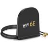 Bingfu Antenna WiFi 6E Tri-Band 2.4/5/6 GHz MIMO RP-SMA Maschio 8 dBi | Base Magnetica, Cavo 2 m, per Router WiFi, Scheda PC Fisso, Case Intelligenti, Uffici, Ricezione del Segnale Migliorata, Nero