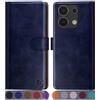 SUANPOT progettazione per Xiaomi Redmi Note 13 4G Blocco RFID Portafoglio Slot CarteSupporto Cellulare Magnetica custodia Pelle Sintetica Cover per Redmi Note 13 Blu