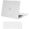 MOSISO Custodia Compatibile con MacBook Air 13,6 Pollici 2025 2024-2022 M4 A3240 M3 A3113 M2 A2681 per Air 13 Pollici Cover,Trama Fibra Carbonio Case Protettiva Rigida&Copritastiera,Traslucido