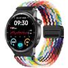 GIOPUEY Cinturini Compatibile con Realme Watch S2, Cinturino in Morbido Nylon Intrecciato [Unisex] [Traspirante] - Colourful-B