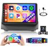Hikity 2G+64G Autoradio per Ford Fiesta 2009-2017 Android 15 Wireless Carplay Radio Stereo Auto con 26UI 9 Pollici Schermo Android Auto GPS WIFI Bluetooth EQ FM RDS Telecamera Posteriore