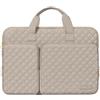 MOSISO 13,3 pollici Custodia Laptop, 13-14 pollici Borsa PC Compatibile con MacBook Air/Pro 13/ Pro 14, HP Dell ASUS Lenovo, Piazza Trapuntato Borsa con 2 Tasche e Maniglia e Cintura, Marrone Taupe