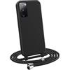 MyGadget Cover per Samsung Galaxy S20 FE - Custodia con Corda - Case con Cordino Opaca Antiurto | Bumper con Laccio | Tracolla - Practical Stylish - Nero