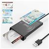 ROCKETEK USB Lettore CIE 3.0 Carta d'identità Elettronica e Tessera Sanitaria Italiana,Lettore Smart Card Firma Digitale Lettore NFC Lettore Smart contatto e contactless CIE/CRS/CNS per PC Windows 10 11 Linux