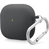 elago Liquid Hybrid Custodia Compatibile con Custodia AirPods 4 - Protezione a Tre Strati, Portachiavi Incluso, Ricarica Wireless, Resistente agli Urti (Nero)