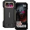 Ulefone Armor 27 Pro 5G Rugged Smartphone 2025, 10600mAh/33W, 6.78 FHD+ 120Hz, 24GB+256GB/2TB Telefono Indistruttibile, Android 14 Rugged Phone, 50MP+64MP Visione Notturna, Ricarica Wireless 30W/NFC