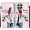 KENHONER Cover Compatibile con Honor X6b 4G, Premium Pelle PU Portafoglio Flip Libro Custodia per Honor X6b 4G [Protezione Completa] - ragazza