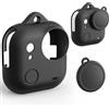 K&F CONCEPT Custodia in Silicone Nero Compatibile con Accessori Action Camera Insta360 Go Ultra - Morbida con coprilente, apertura laterale per scheda memoria, protezione completa