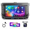 podofo 2G e 64G 7 Autoradio da per VW Golf 5 6 Polo Passat Skoda Touran Tiguan Seat con Carplay Android Auto Wireless, 2 USB,touchscreen Bluetooth EQ/RDS/radio FM,Navi Wi-Fi/telecamera posteriore AHD