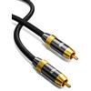 EMK Cavo per Subwoofer Cavo RCA Cavi Coassiale Digitale RCA a Maschio, Spina placcata oro 24 K, Cavi Audio Rca/Phono Cavi rca audio alta qualità per Soundbar, Altoparlante, Smart-TV, DVD (1 metri)